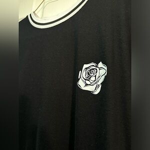 Embroidered rose shirt